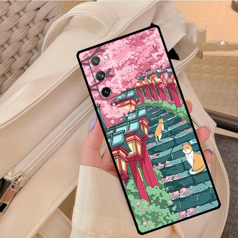 Tokyo Sakura cherry blossom Coque For Samsung Galaxy S20 FE S21 Ultra S9 S10 Note 10 Plus Note 20 S22 Ultra Phone Case