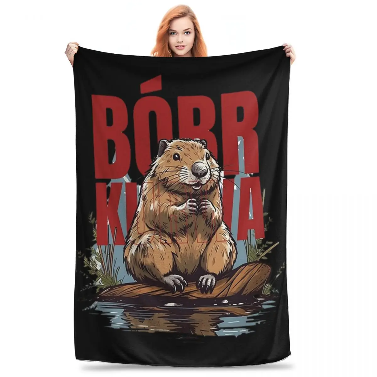 Bbr Ku&a - Bober, Bbr, Beaver Blanket Flannel Throw Blankets Sofa Throw Blanket For Home Bedroom Office Throws Bedspread Quilt