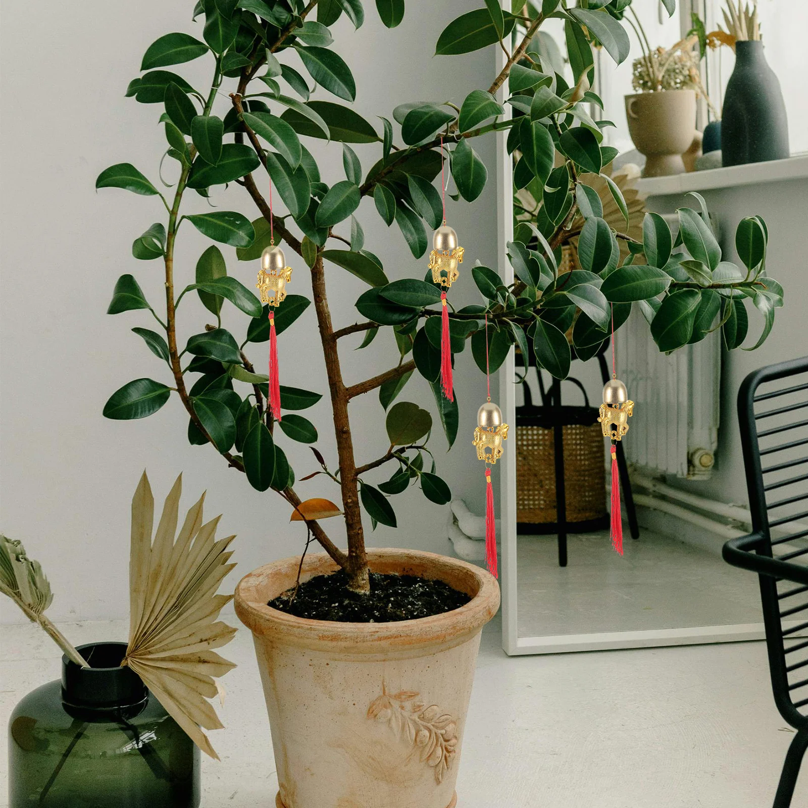 

4Pcs Horse Year Tassel Hanging Pendant Chinese New Year Decorations Traditional Spring Festival Luck Charm Horse Ornament