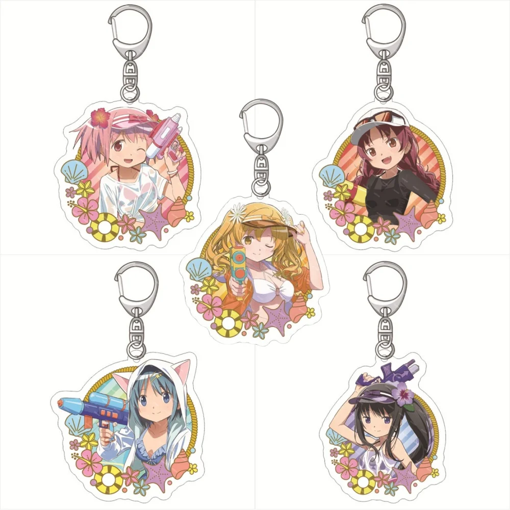 6CM Cute Anime HD Character Keychain Acrylic Keyring strap Figure Hanging Accessories