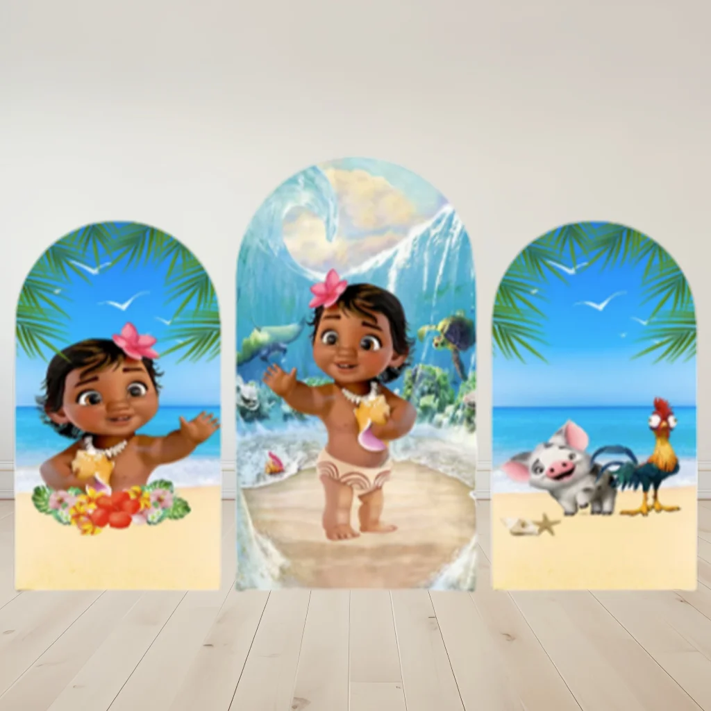 

Hasbro Baby Moana Arch Cover Birthday Party Photo Backdrop Background Photography Baby Shower Supplies Props Decorate Poster