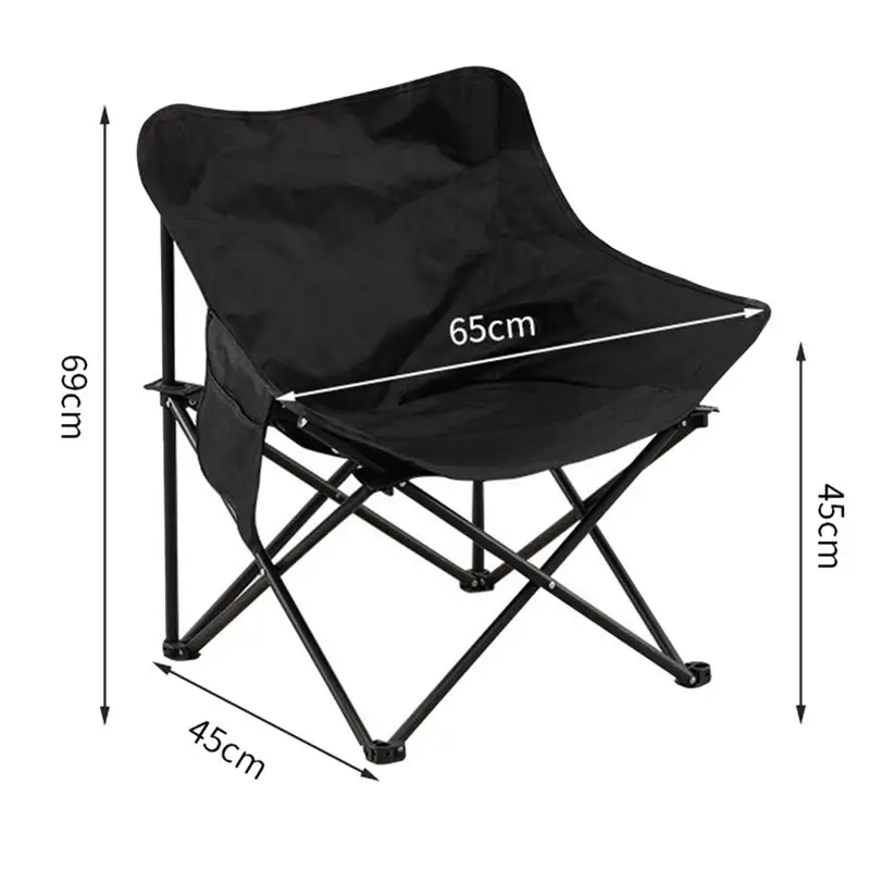 

(ABYM) Портативное складное кресло для кемпинга, удлиненное, для путешествий, походов, рыбалки, пикников, пляжа, черное
