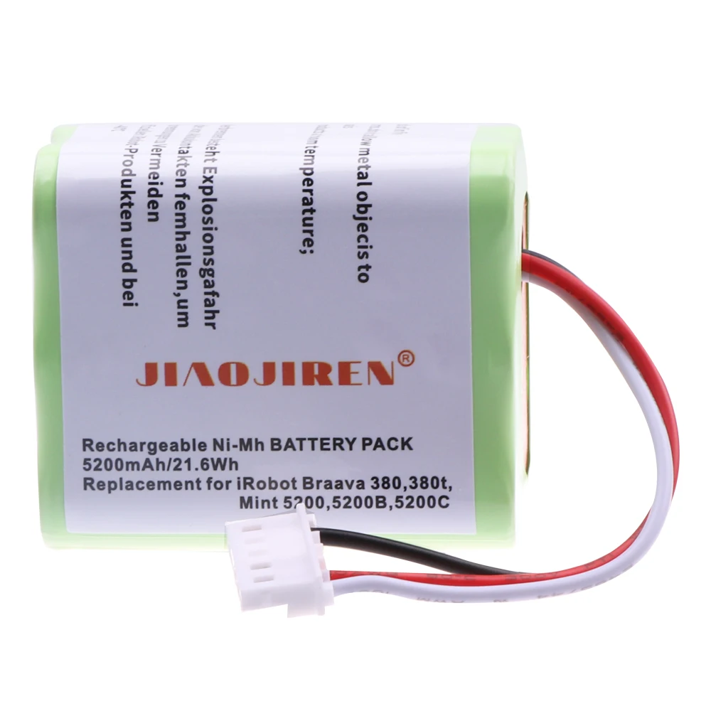 7.2V 5200mAh upgraded NI-MH Battery for iRobot Braava 380T, 380, 390T and Mint 5200, 5200B, 5200C Vacuum Cleaner parts