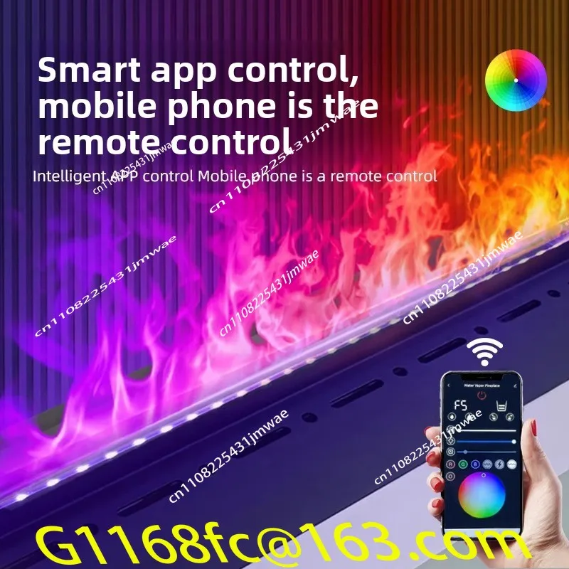 3D atomizing fireplace, villa embedded atomizing flame fireplace