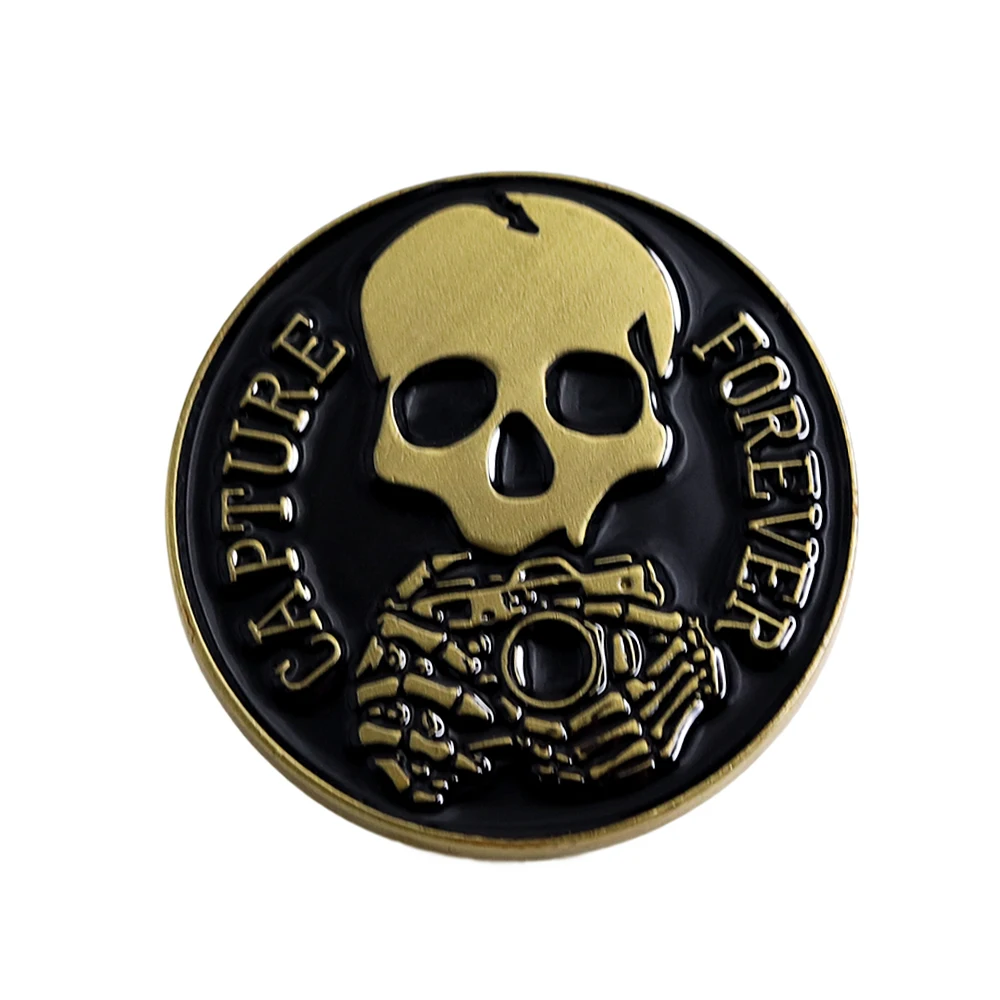 Skeleton Camera Brooch Capture Forever Photography Enamel Pin Gothic Style Theme Badge Clothing Backpack Accessories