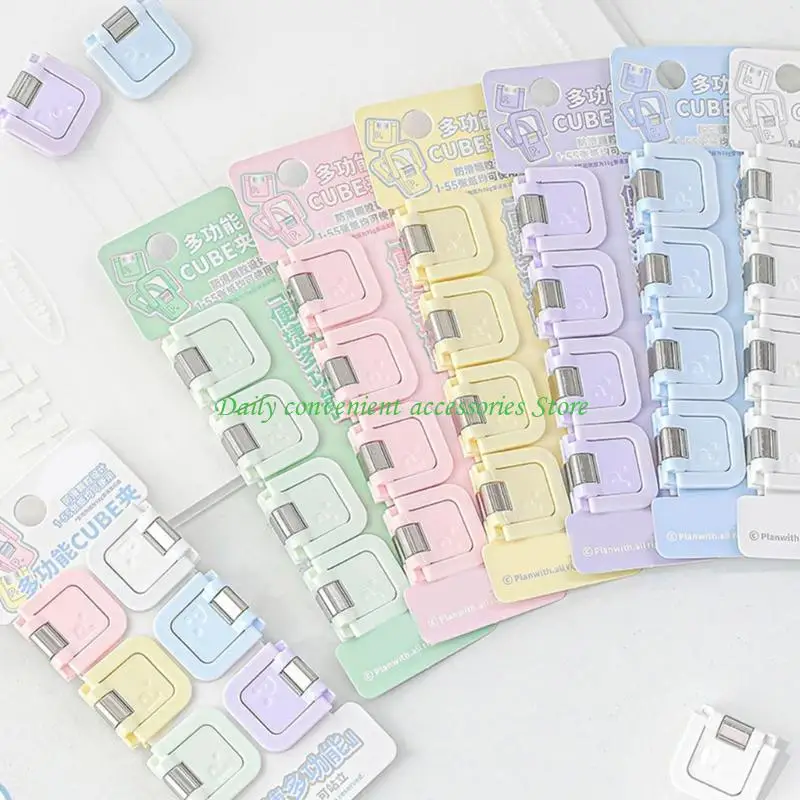 97QB Mini portadocumenti cubico con clip compatto, accessorio scolastico