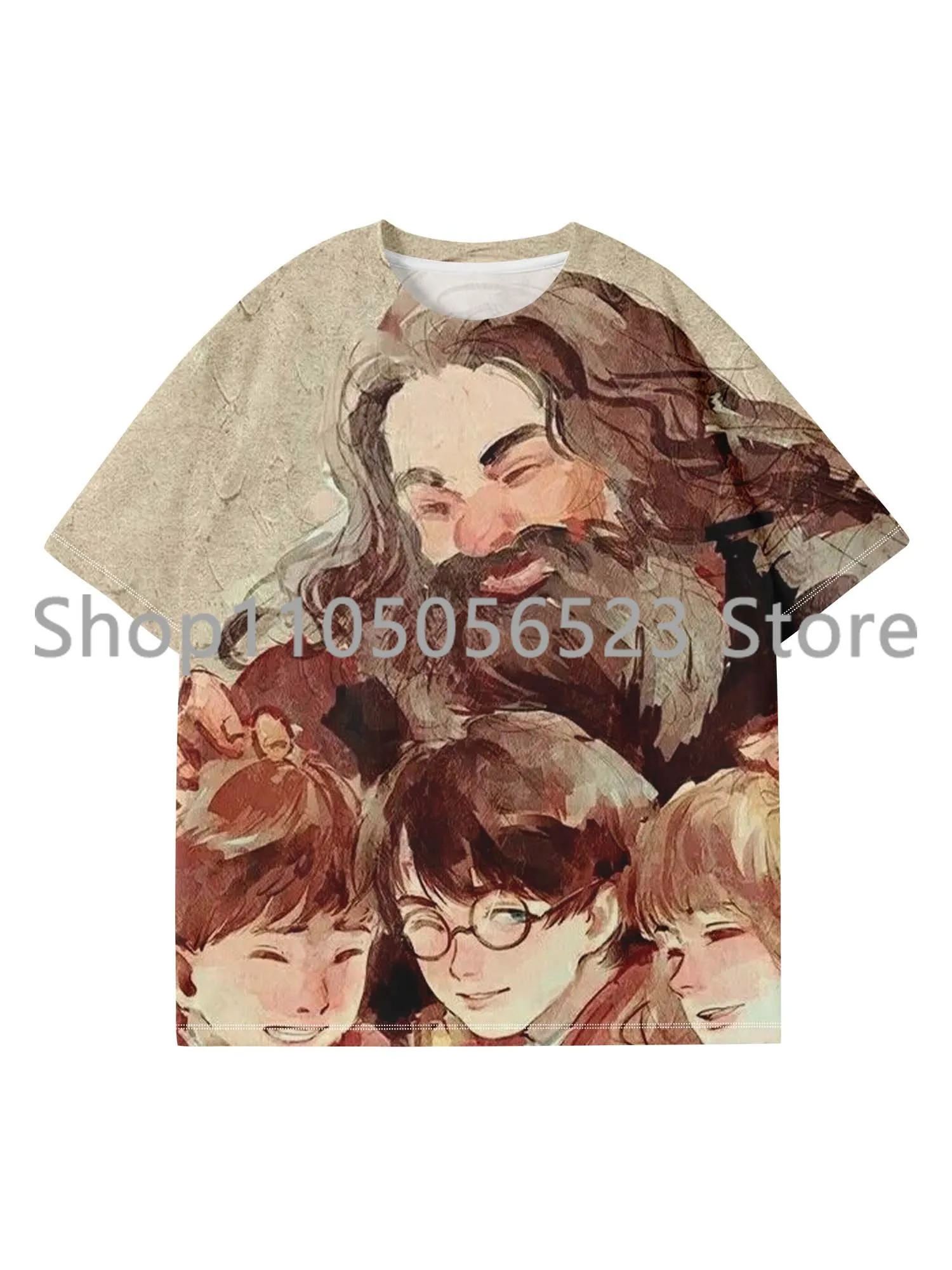 

2025 New Cute Harry Potter Cartoon T-Shirt Children's Adult's Summer Short Sleeve Casual T-Shirt Sports Shirt Quick Drying Tee