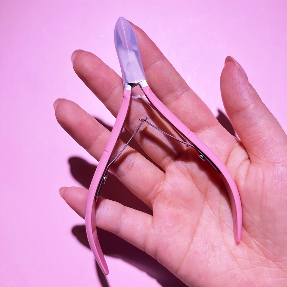 3 szt. Profesjonalne nożyczki do paznokci ze stali nierdzewnej, obcinaczki, odpychacz, klipsy, różowe, wielofunkcyjne zestawy narzędzi do manicure i pielęgnacji paznokci @%