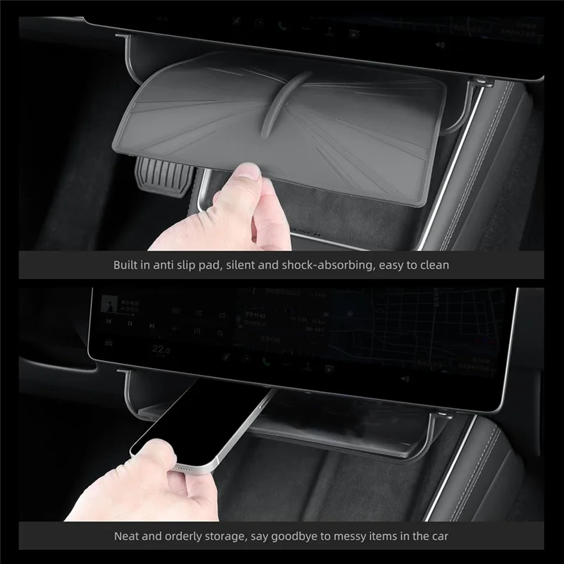 

Center Console Under Screen Storage Box Organizer Tray For Tesla Model Y Juniper For Model 3 Highland Accessories-Boom