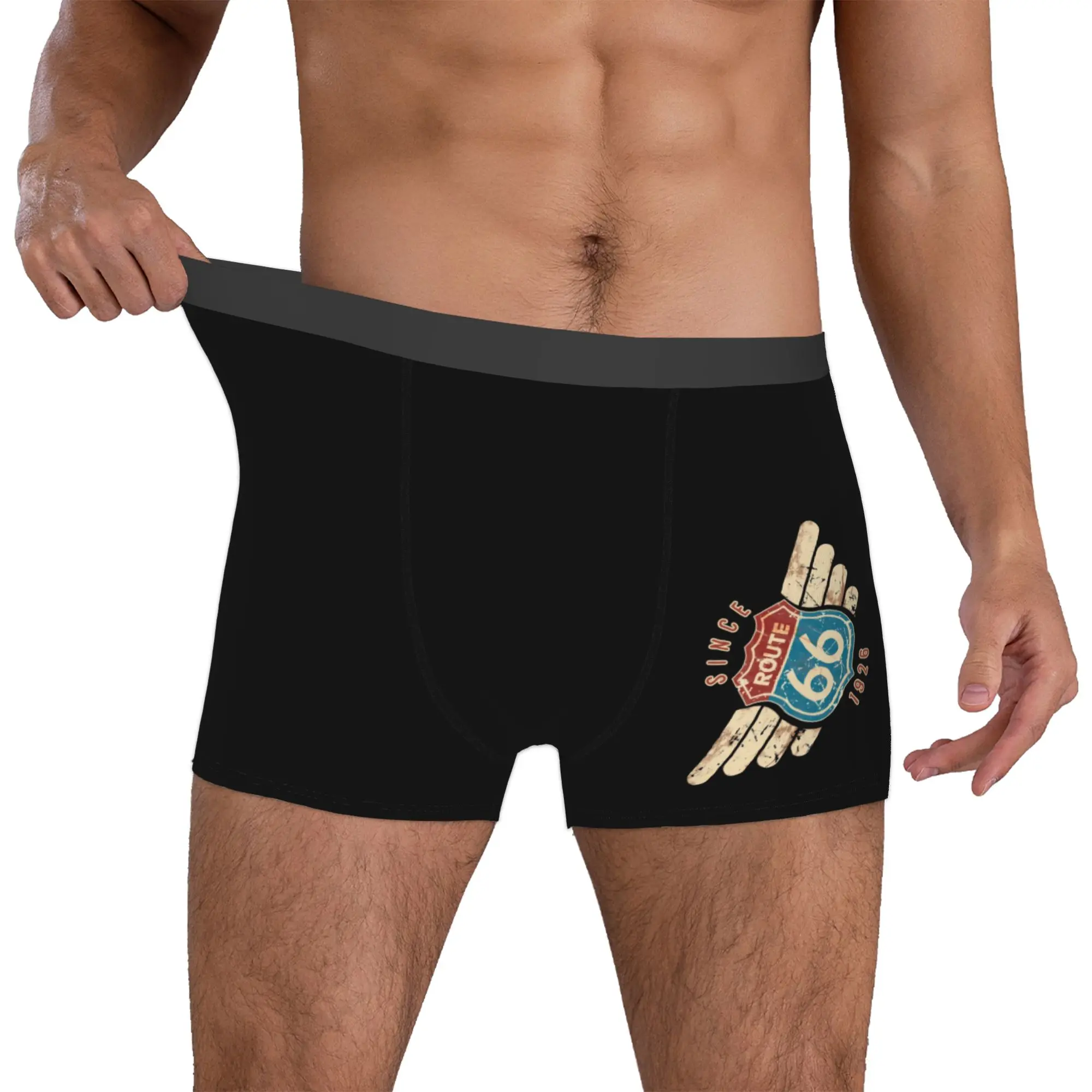 Customized Cool Route 66 Sign Since 1926 Boxers Shorts Panties Men's Underpants Stretch The Mother Road Briefs Underwear