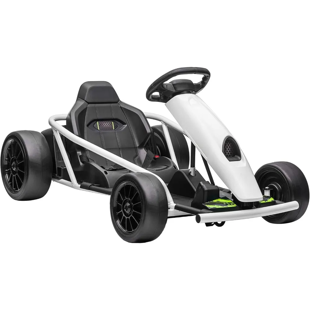 Go Kart  24V 8.1 MPH Electric , Drifting Car Battery Powered Ride on Toy Outdoor with Slow Start Music Horn Honking Go Kart