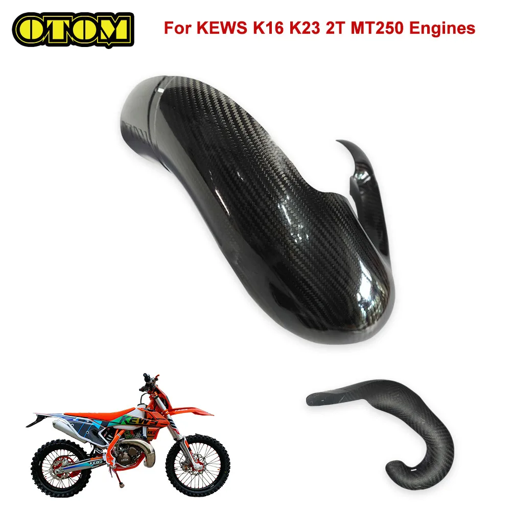 Motorcycle For KEWS Carbon Fiber Exhaust Guard Protector Cover K16 K23 2-stroke MT250 Engine Off-road Accessories Bikes