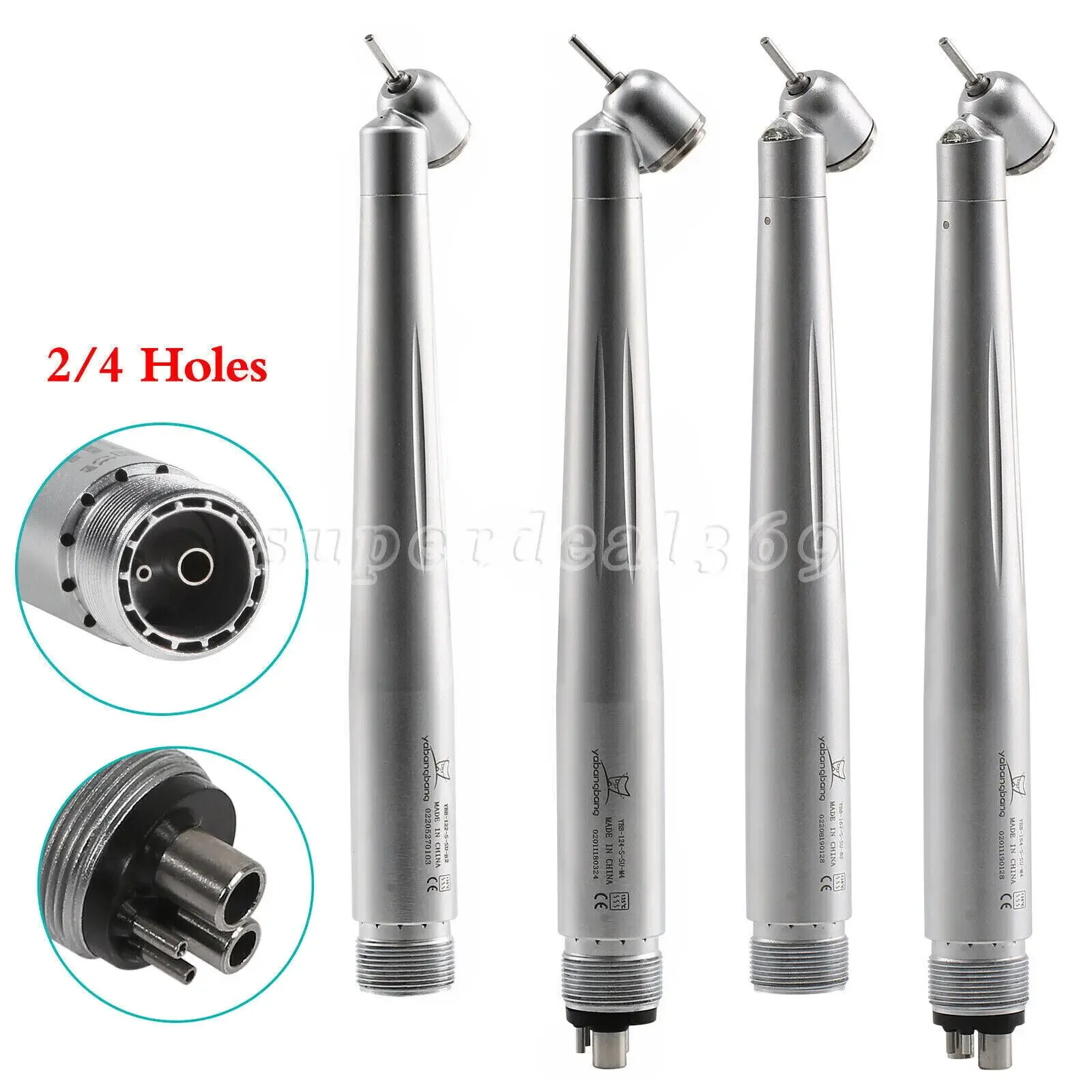 Nsk Pana Max style Dental 45° Degree (LED Fiber Optic) High Speed Handpiece Push Button 2/4 hole