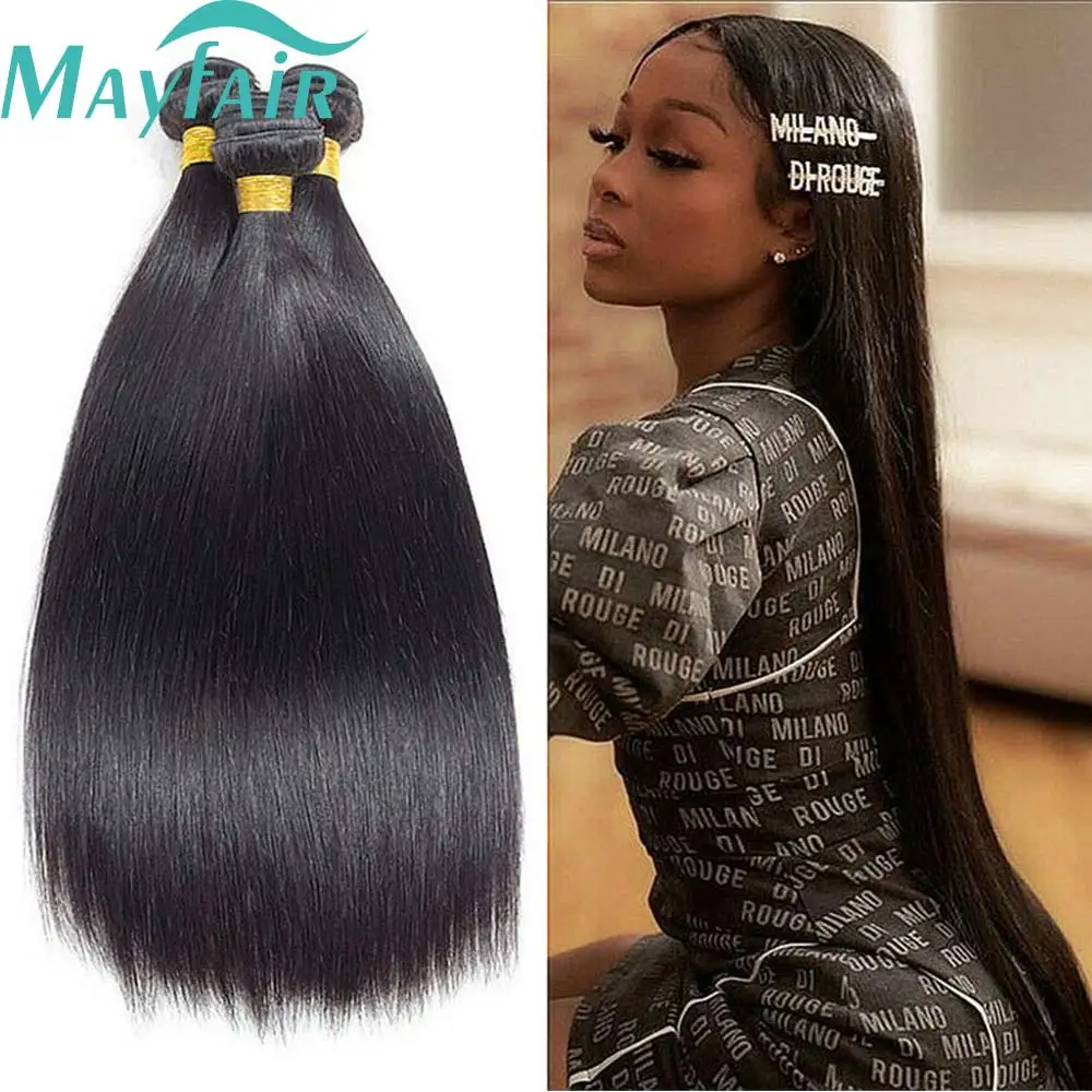 Straight Human Hair Bundles Raw Hair Bundles Long Thick Natural Bundles Cheap Brazilian Hair Weave Extensions 12A 32 inch100g