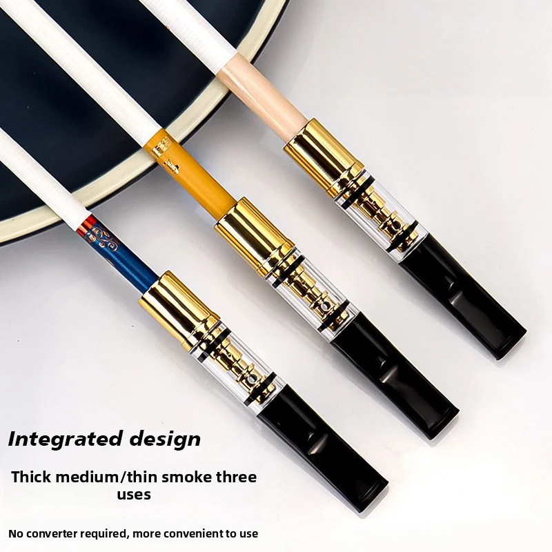 

Tuyau filtrant circulant lavable pour hommes, épais, moyen et fin, filtre à fumer à trois usages, porte-cigarette