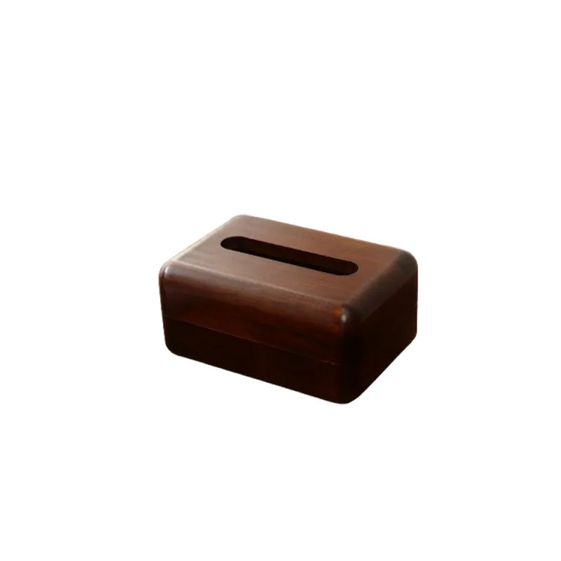Wooden tissue box Household living room Solid wood paper box Japanese creative rectangular napkin storage box