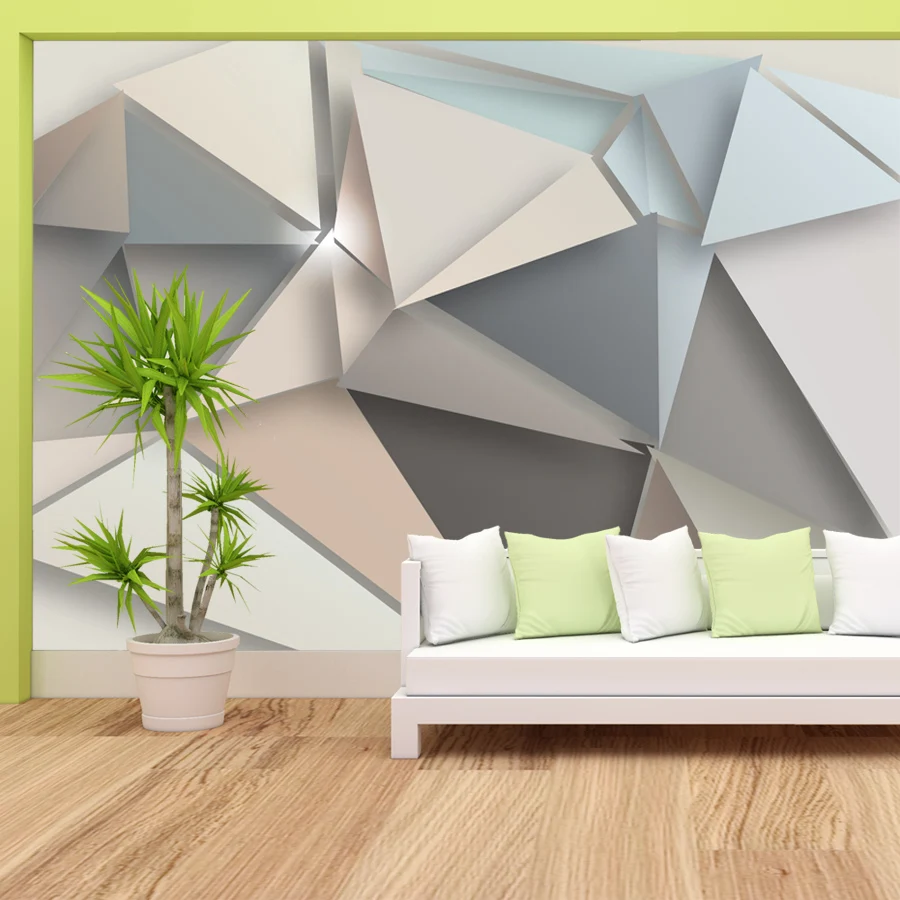 

Абстрактные пользовательские геометрические обои с кожурой и наклейкой для украшения гостиной, обои, домашний декор, ремонт мебели, фреска