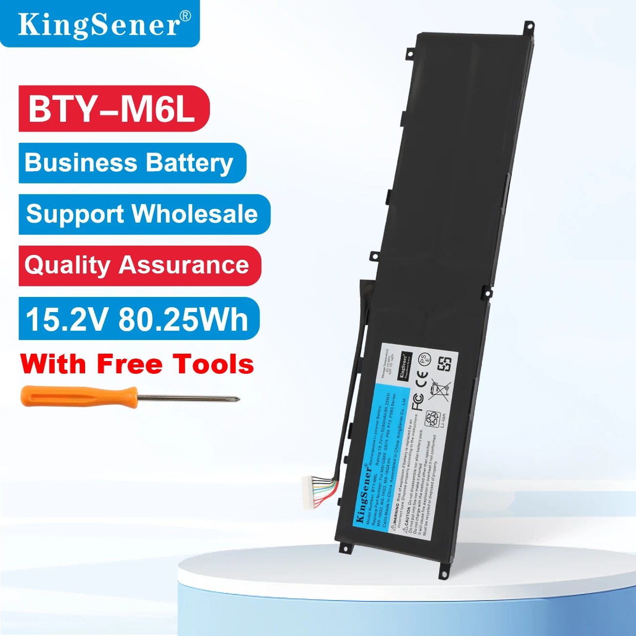 KingSener BTY-M6L Battery For MSI GS65 GS75 Stealth Thin 8RF 8RE PS63 P65 P75 Creator 8RC 8SC 9SC 9SE MS-16Q3 MS-16Q2 Series