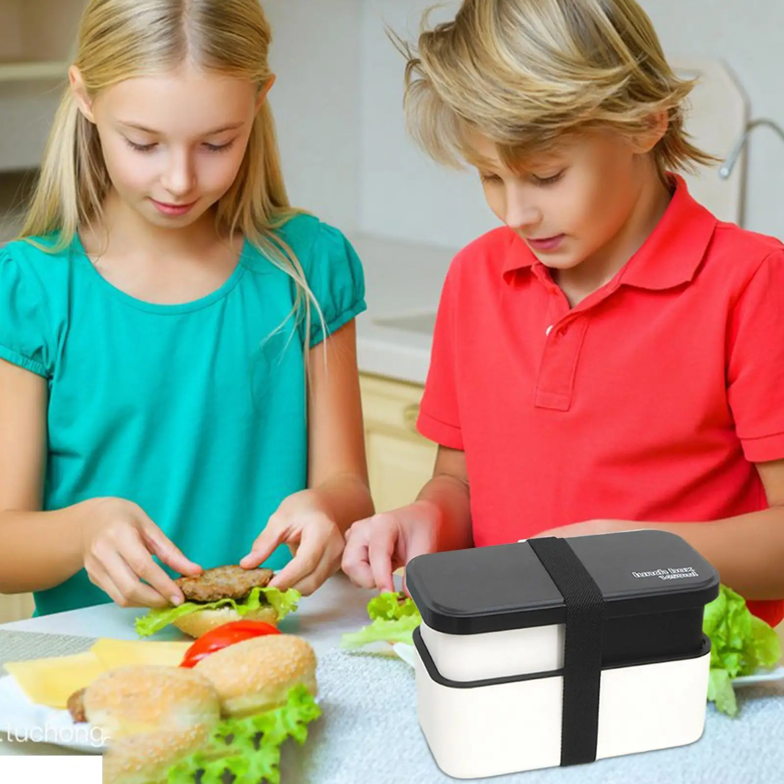 

Контейнеры для обеда для взрослых, 1450 мл, чаша, которую можно мыть в посудомоечной машине, 2-уровневый контейнер для еды со съемным набором посуды и уплотнительным ремнем для