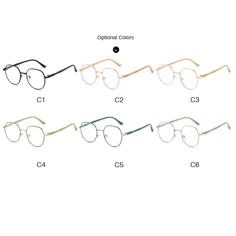 2 قطعة نظارات مكافحة الضوء الأزرق رائعة نظارات معدنية مستديرة النساء الرجال الأعمال النظارات الضوء الأزرق حجب رجل سيدة النظارات #5