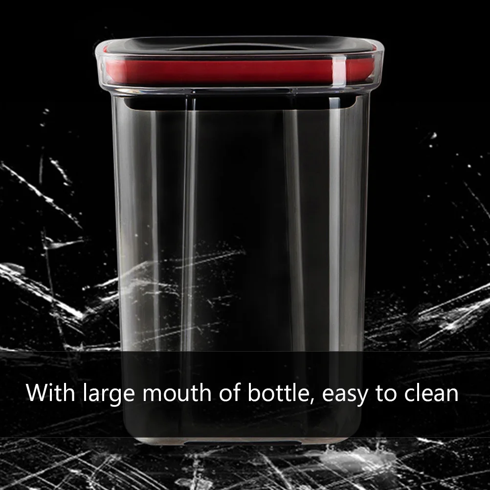 

1Pcs Sealed Storage Jar Large Capacity Milk Powder Coffee Snack Cereal Bottle Transparent Plastic Container Black 1300ml Easy