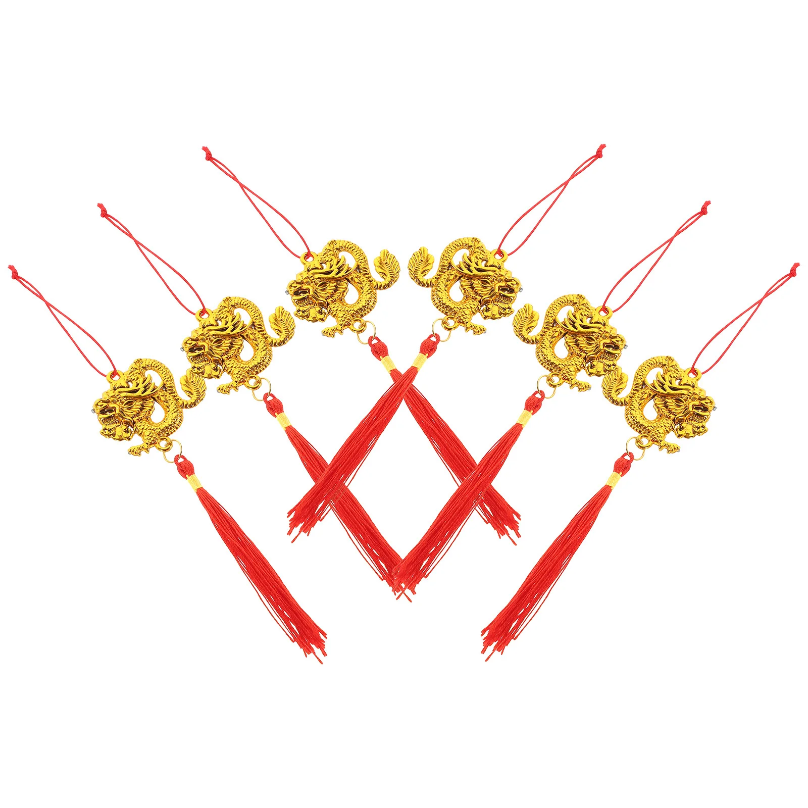 6Pcs Spring Festival Hanging Decors Chinese Style New Year Decoration Plastic Potted Plant Pendants Traditional Festive