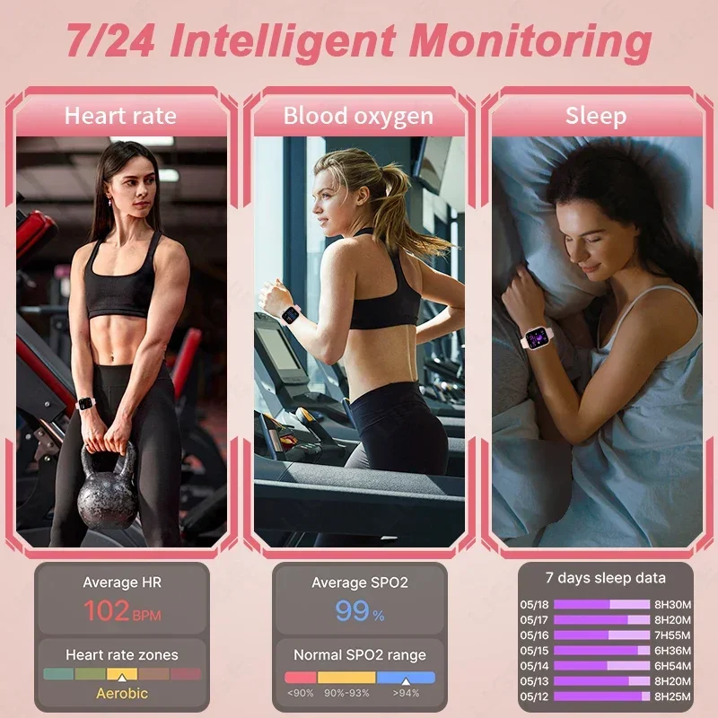 2025 nuevo reloj inteligente para mujer, reloj con llamadas Bluetooth, rastreador de Fitness, reloj inteligente deportivo resistente al agua, reloj inteligente a la moda para hombres y mujeres