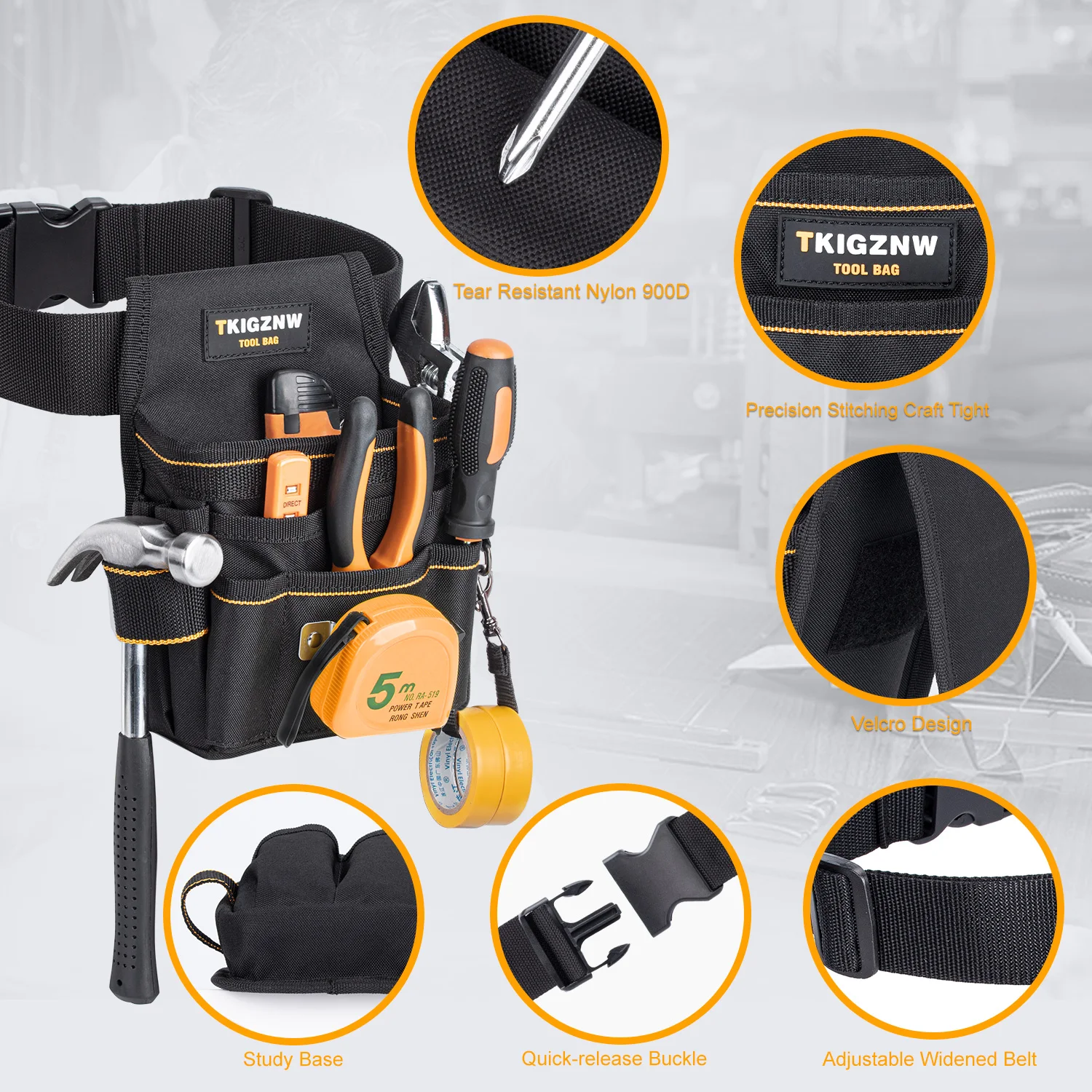 TKIGZNW Tool Belt Tool Bag Tool Belt Pouch/Utility Belt/Work Apron for Carpenter and Gardener