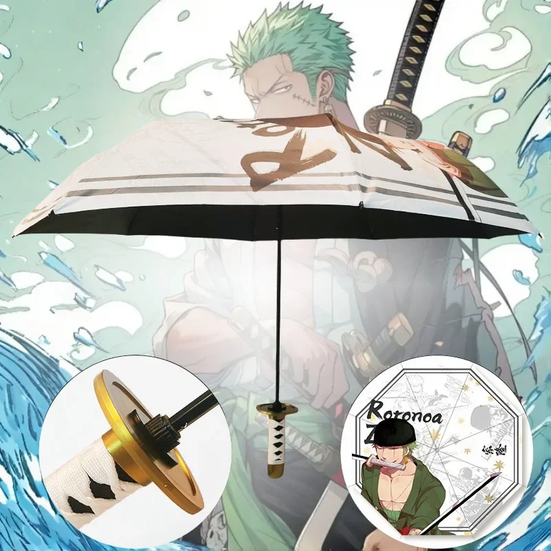 

1/3pcs Roronoa Zoro Katana Umbrella Three fold Parasol One Piece Cosplay Porp Anime Roronoa Zoro Katana Umbrella Rain Gear
