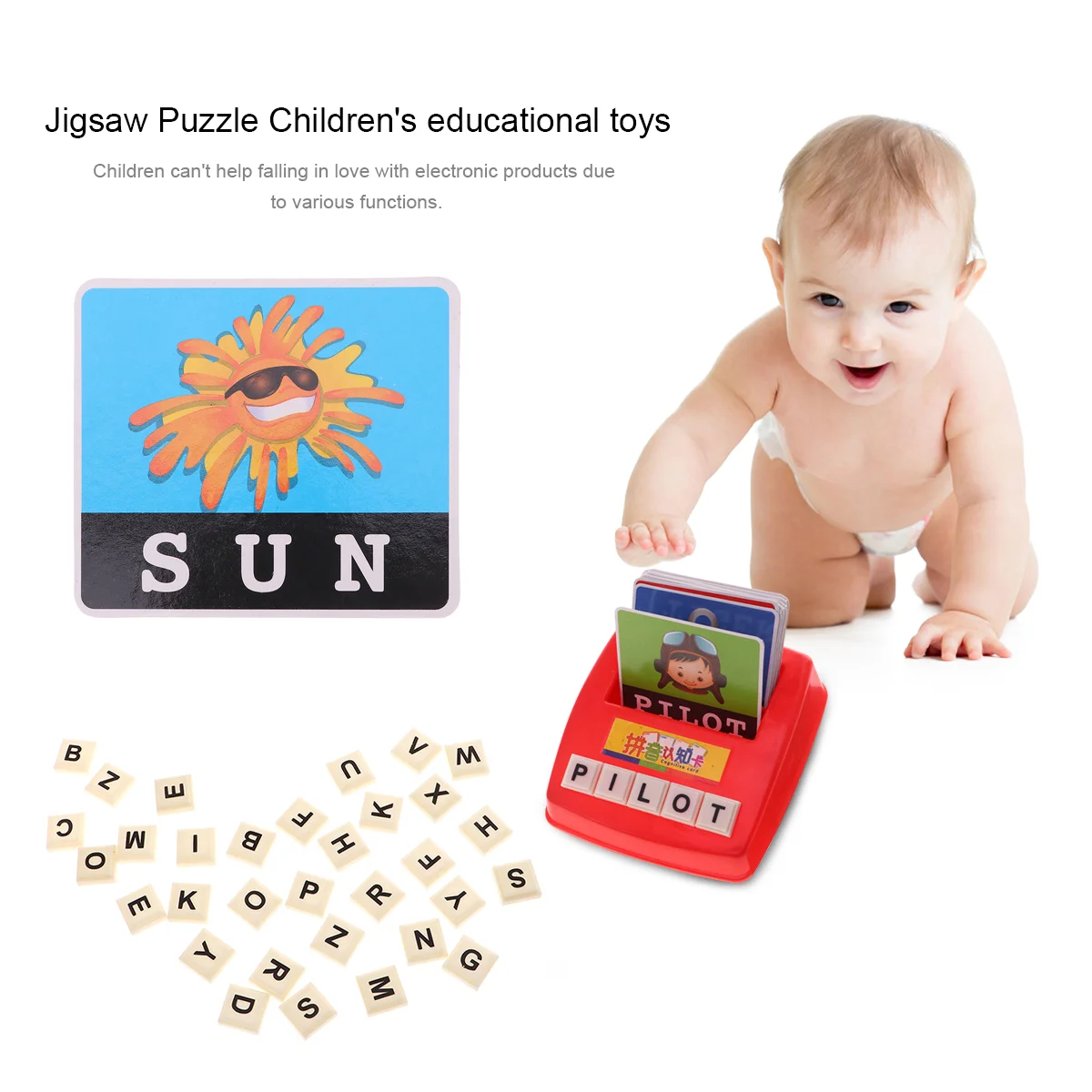 Educational Plaything Literacy Fun Game Toy for Children Toddlers Children’s Toys Childrens Vocabulary Spelling