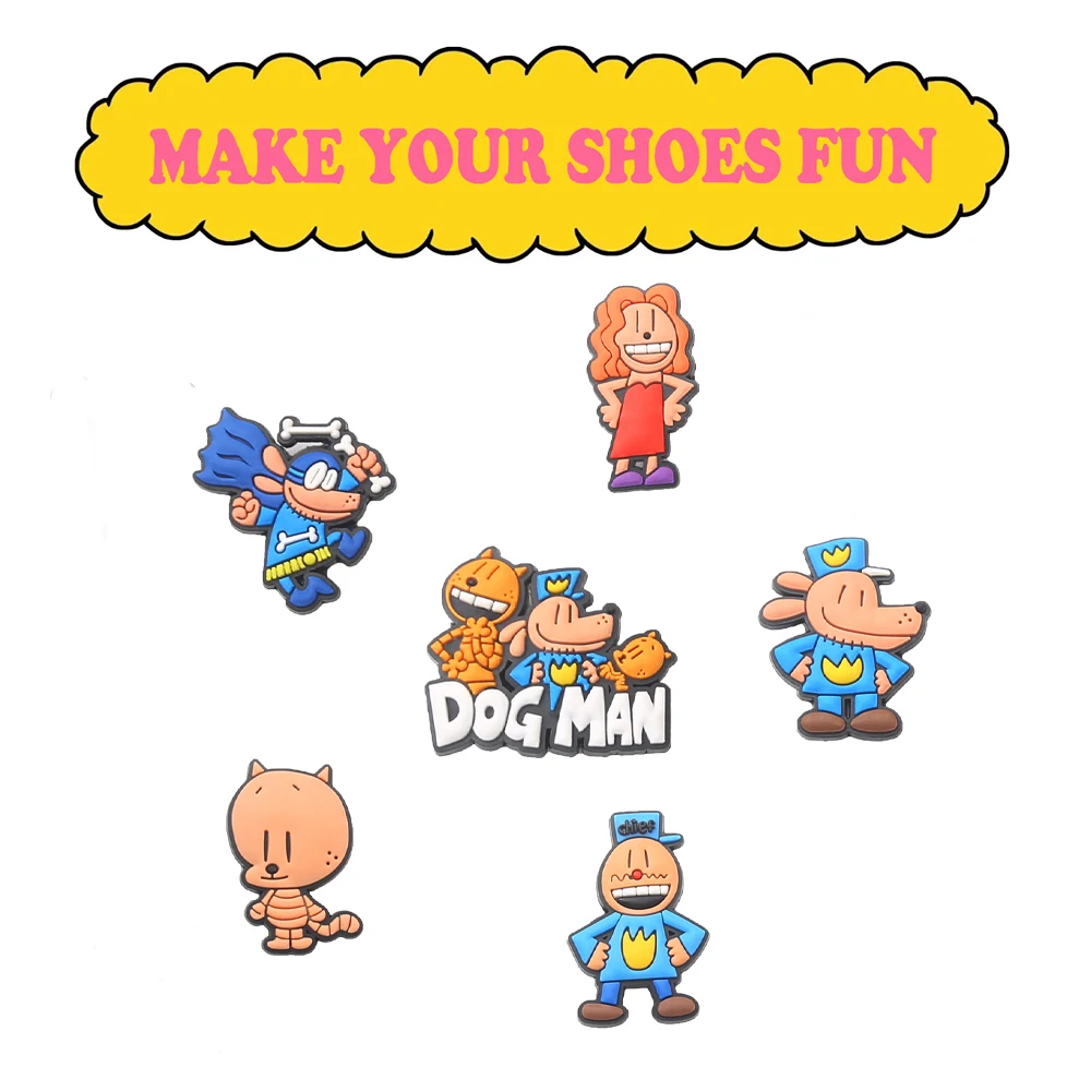 1-6 個犬男漫画シリーズ靴チャームアクセサリー靴の装飾フィットリストバンドクラシック下駄チャームパーティープレゼント