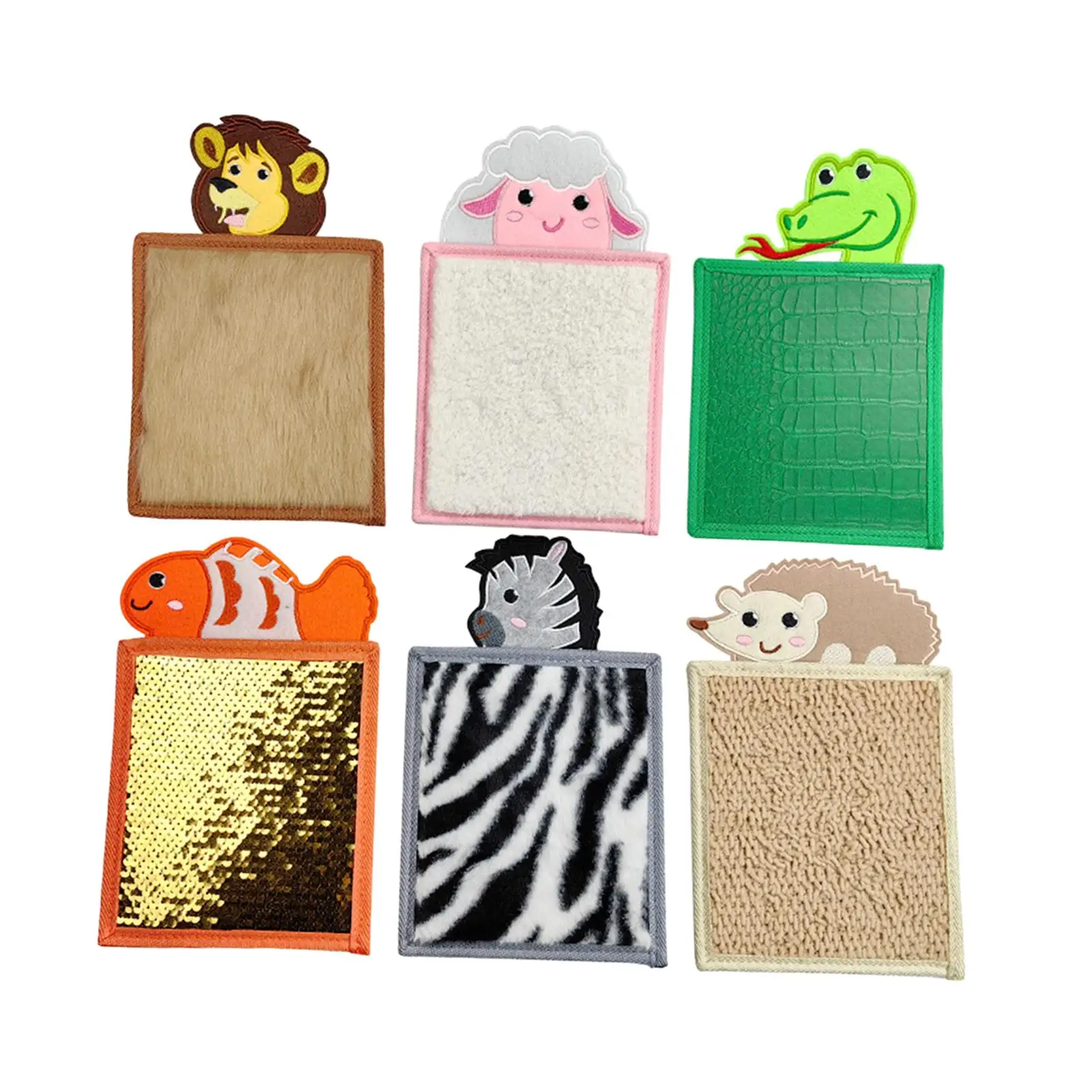 6Pcs Sensory Mats Polyester Tactile Learning Travel Toy Sensory Pads for Development Fine Motor Exploration Classrooms Daycares