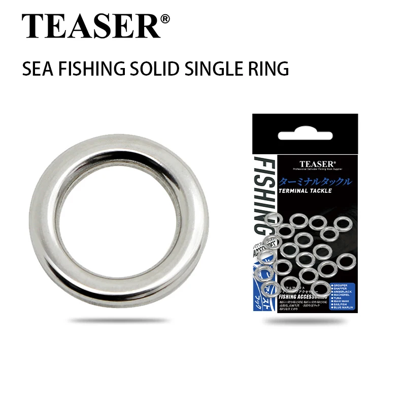 TEASER 15 teile/beutel HT006 20 teile/beutel Angelgerät Werkzeug Locken Zubehör Solide Ringe Nahtlose Edelstahl Angeln Solide Ring