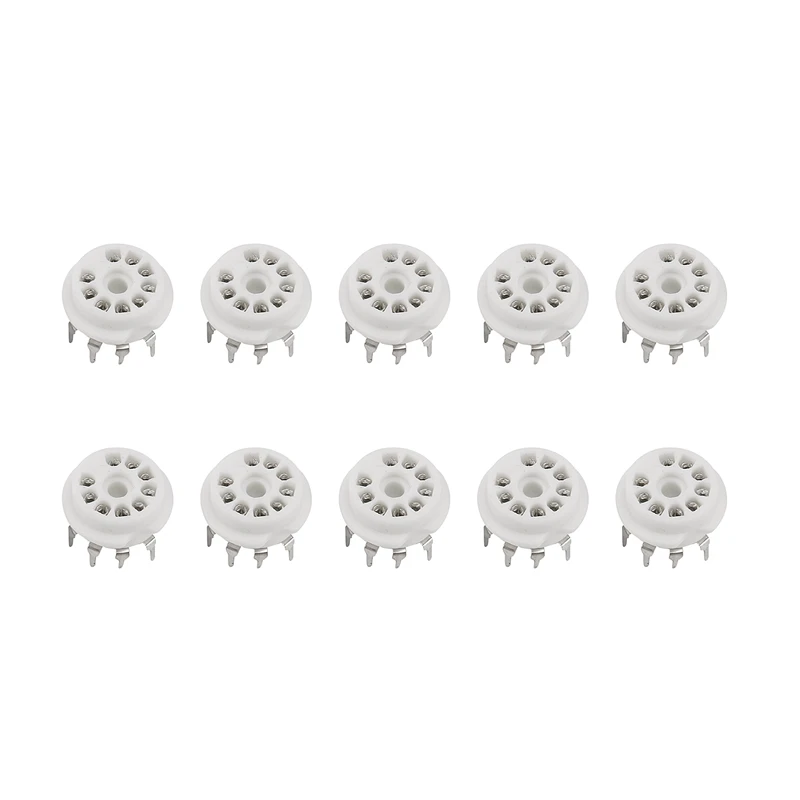 10PCS PCB 9Pin Ceramic B9A Vacuum Tube Socket Audio HIFI DIY Amps For 12AX7 12AU7 12AT7 ECC81 ECC82 ECC83