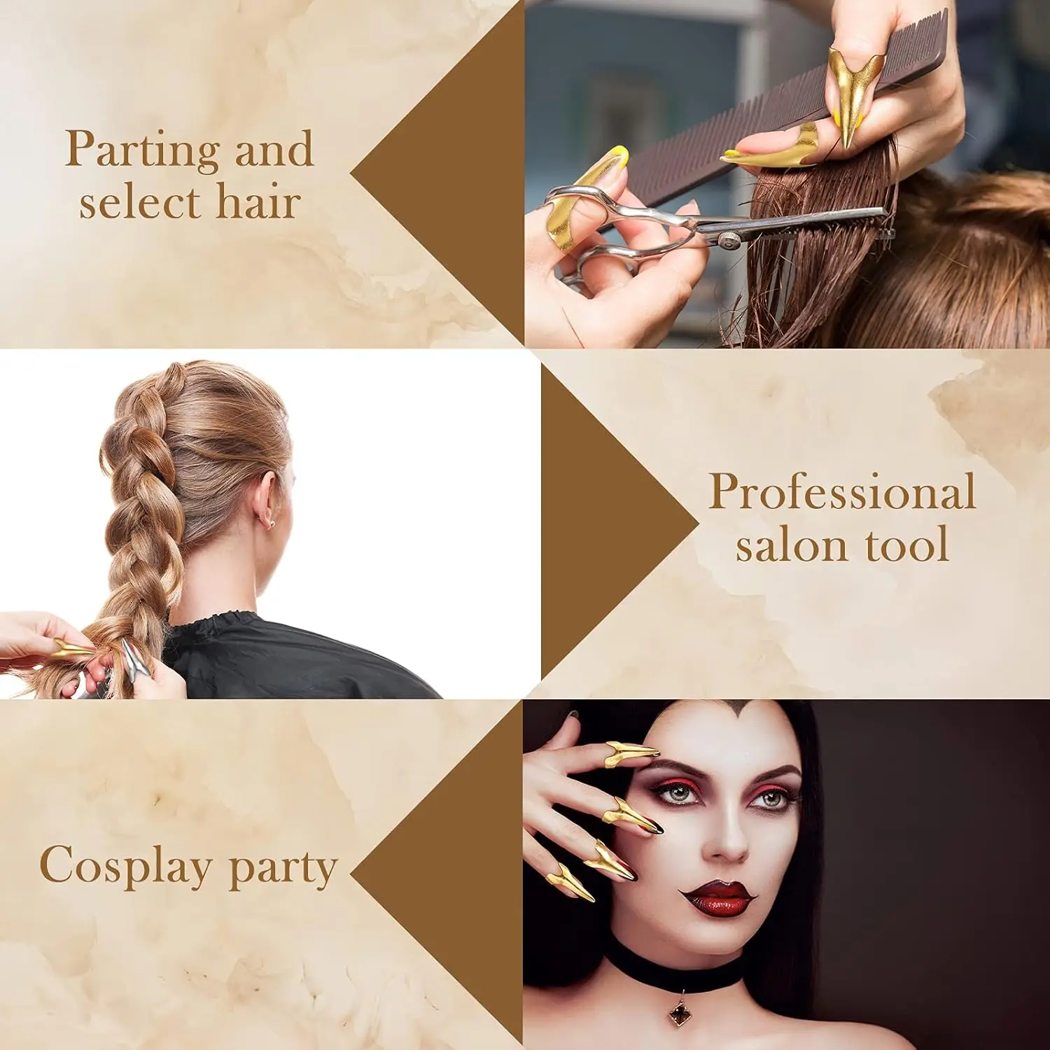 ﻿   12-teilige Metall-Haarschnittringe, Retro-Haarverlängerungswerkzeuge für Frauen, Halloween, Cosplay, Salongebrauch und Perückenwerkzeug