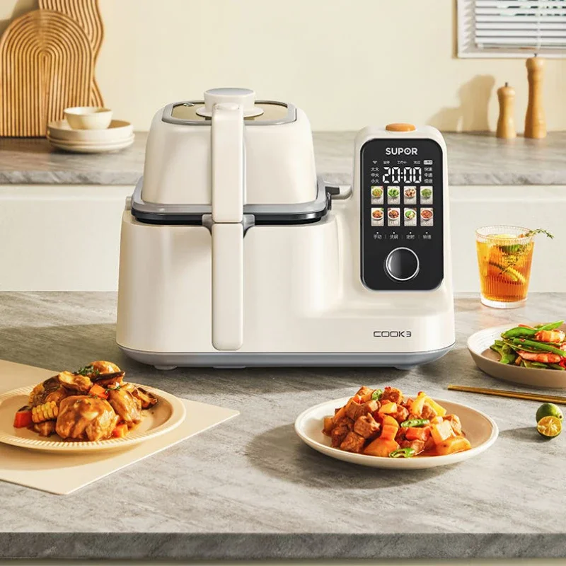 Robot da cucina 220V Macchina da cucina intelligente integrata multifunzionale di grande capacità può pentola da cucina automatica per uso domestico