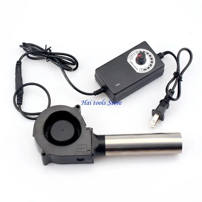 X37E الولايات المتحدة التوصيل شواء مروحة منفاخ الهواء 12 فولت تدفق الهواء الكبير 100-240 فولت التيار المتناوب بالطاقة مروحة تحكم #5