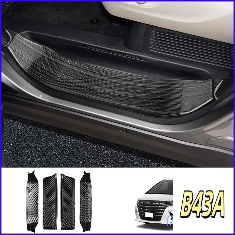 

Sp-Outside Door Sill Scuff Plate Cover Trim Stainless Steel For Toyota ALPHARD/VELLFIRE 40 Series 2023+ Black