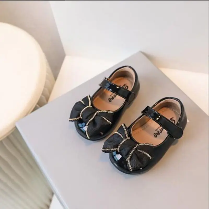 

Princess Shoes Girls' Leather Shoes 2024 New Spring Autumn Soft Soled Children's Leather Shoes Women's Western Style Bean Shoes