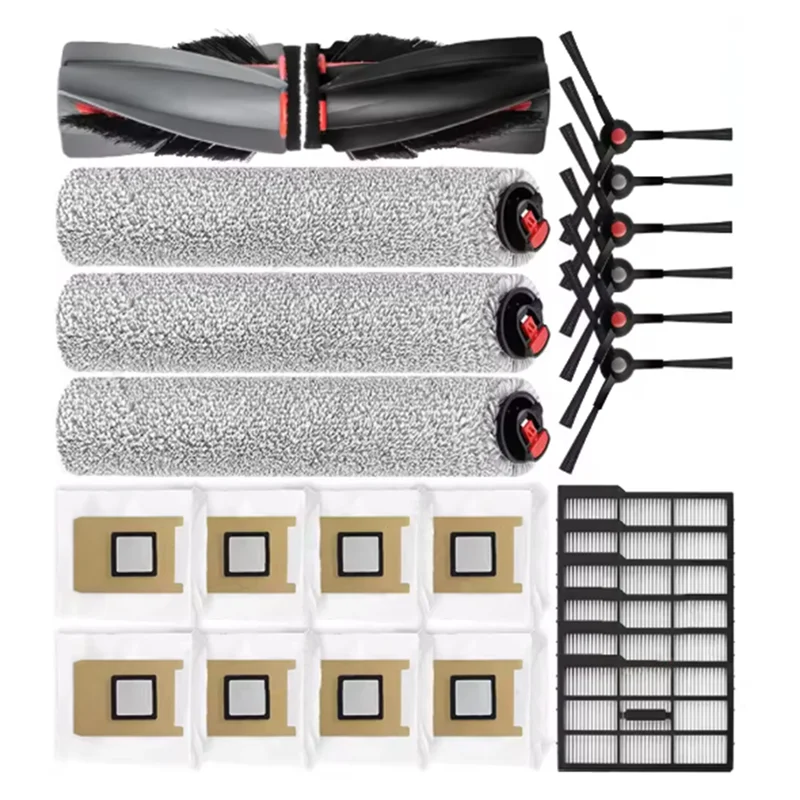 

B43C 24 шт. для пылесоса Eufy Omni E25/E28, запасные части, основная щетка для пылесоса, роликовая щетка, боковая щетка, фильтр для пылесборника