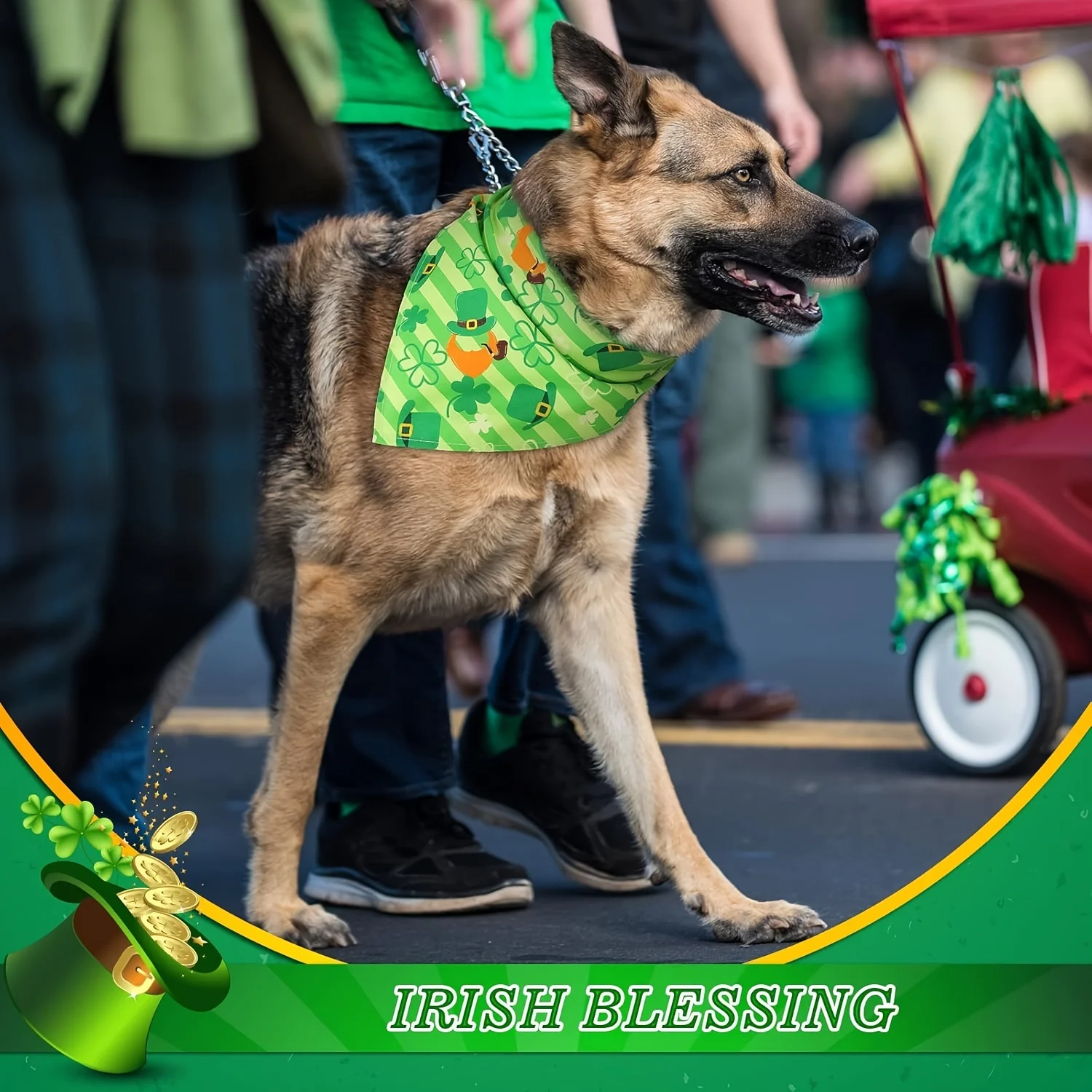 30 Stück St. Patrick's Day Hunde-Bandana-Schal-Zubehör, Frühling, Sommer, Urlaub, Hunde-Bandana, Haustier-Dreiecksschal, weiches Lätzchen für Haustiere und Katzen – Detail 4