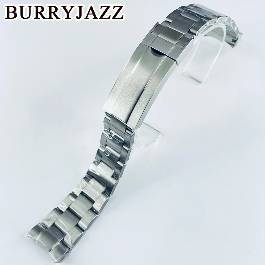 

20mm Silver Oyster Bracelet 904L Solid Stainless Steel With Glide Lock Clasp For Sub Log NH34 NH35 NH36 Watch Case Wristband