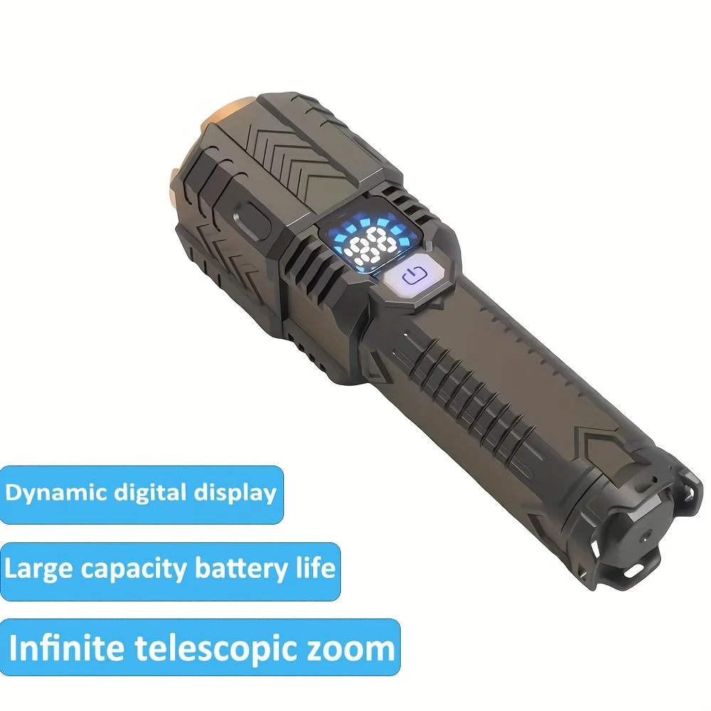 عالية الطاقة 2000LM مصباح ليد جيب المدمج في بطارية USB قابلة للشحن ضوء قوي التكتيكية الشعلة في الهواء الطلق التخييم التنزه فانوس #6