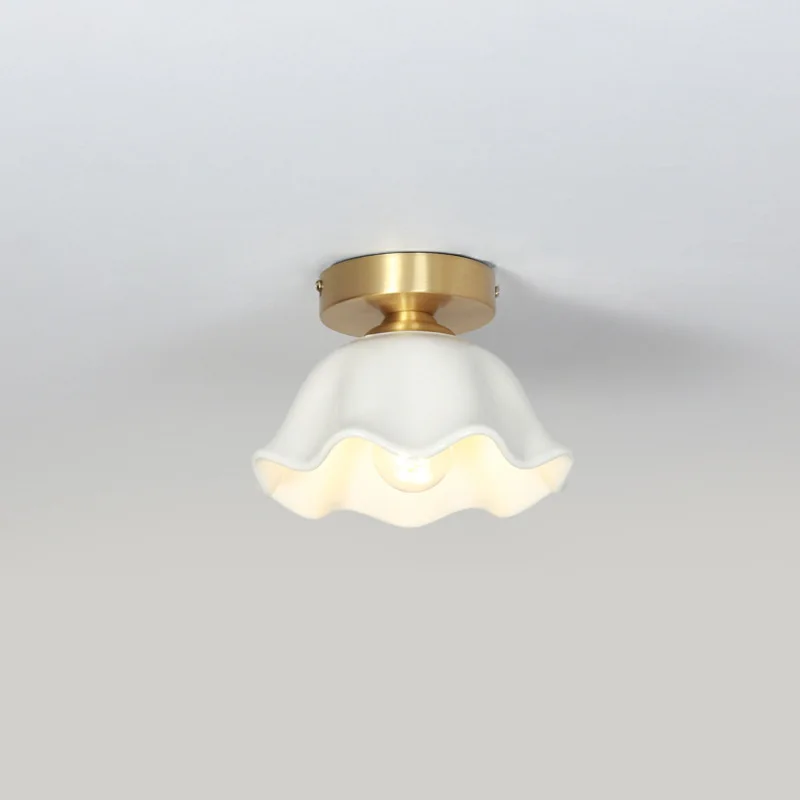 Hallway Passage Light Chinese Creative Personalized Brass Ceramic Ceiling Lamp Nordic Simple Modern Entryway Light