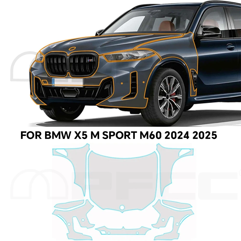 

Защитная пленка для краски из ТПУ для BMW X5 M Sport M60 2024 2025, предварительно вырезанная защита от царапин, PPF, прозрачный бюстгальтер, ремонтная наклейка, аксессуары