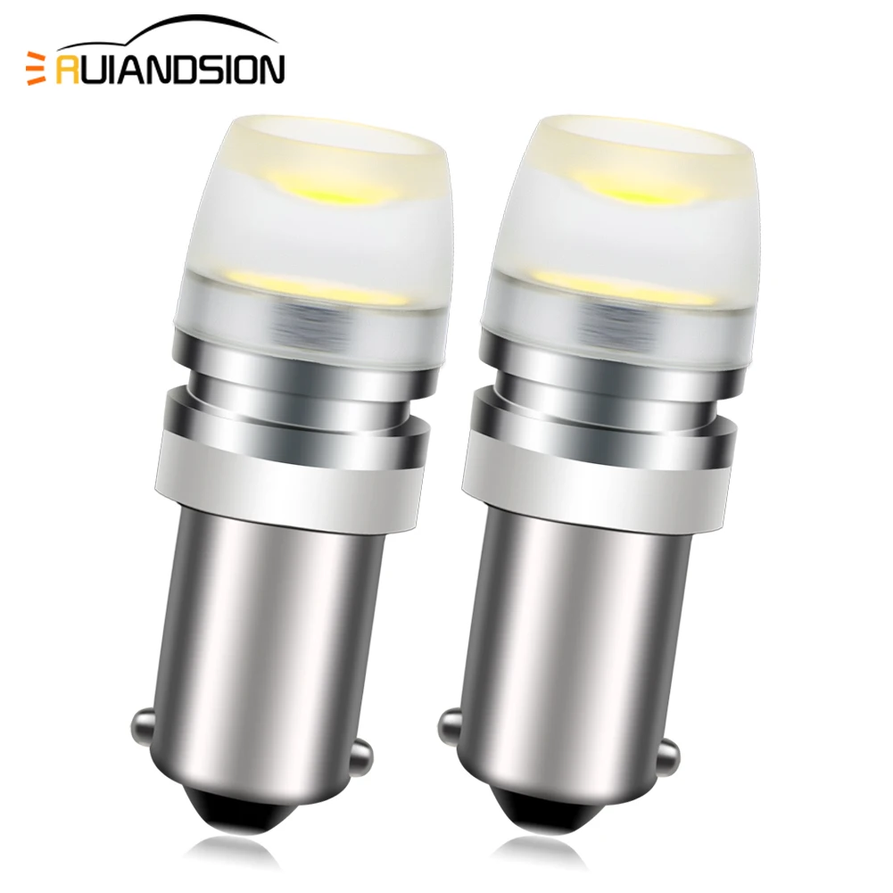 

Ruiandison 2Pcs BA9S T4W COB LED Bulb 6V 12V 24V 150LM 6000K 4300K Yellow Interior Dome Map Trunk Light for Car Motorcycle