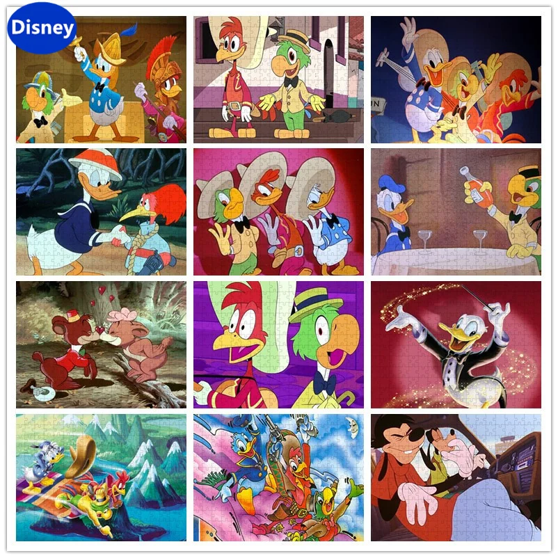 Donald Duck Concert Disney Cartoon Wooden Puzzle Children's Puzzle Game Holiday Gift Preferred Handmade Decoration