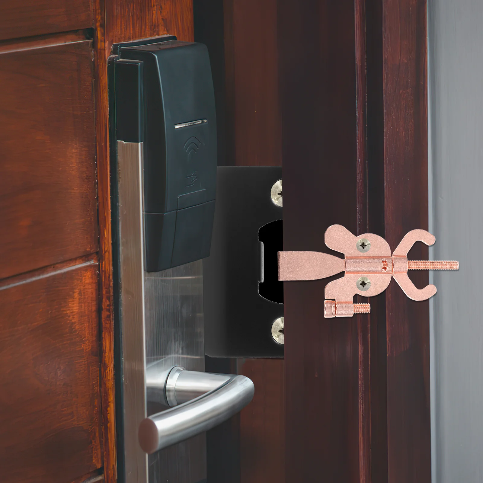 

Portable Door Stopper Compact Heavy Duty Security Lock for Home Hotel Office Travel Safety Door Holder Non-Slip Bottom for Tile