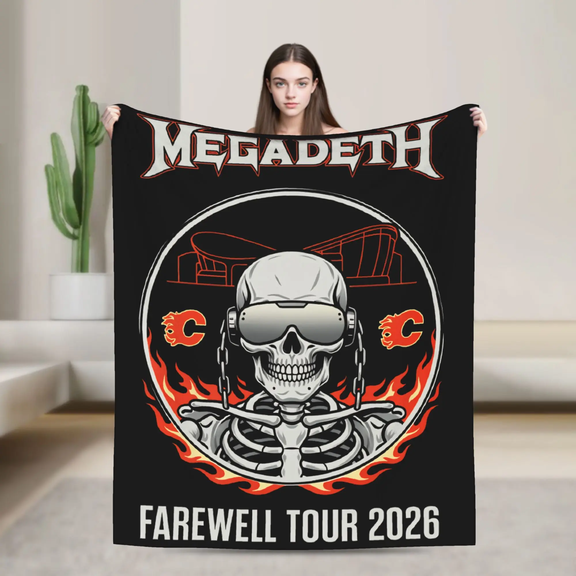 

Супермягкое одеяло Super Soft Megadeths Band 2026 Farewell Tour, флисовое фланнелевое одеяло премиум-класса, очень уютное покрывало для кровати, всесезонное использование