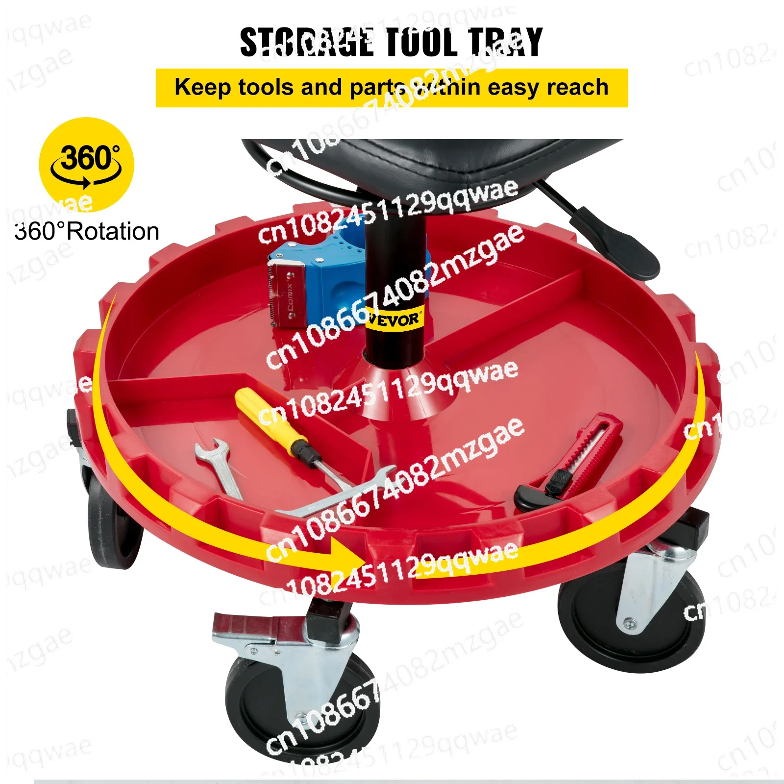 Rolling Garage Stool 300LBS Capacity 21